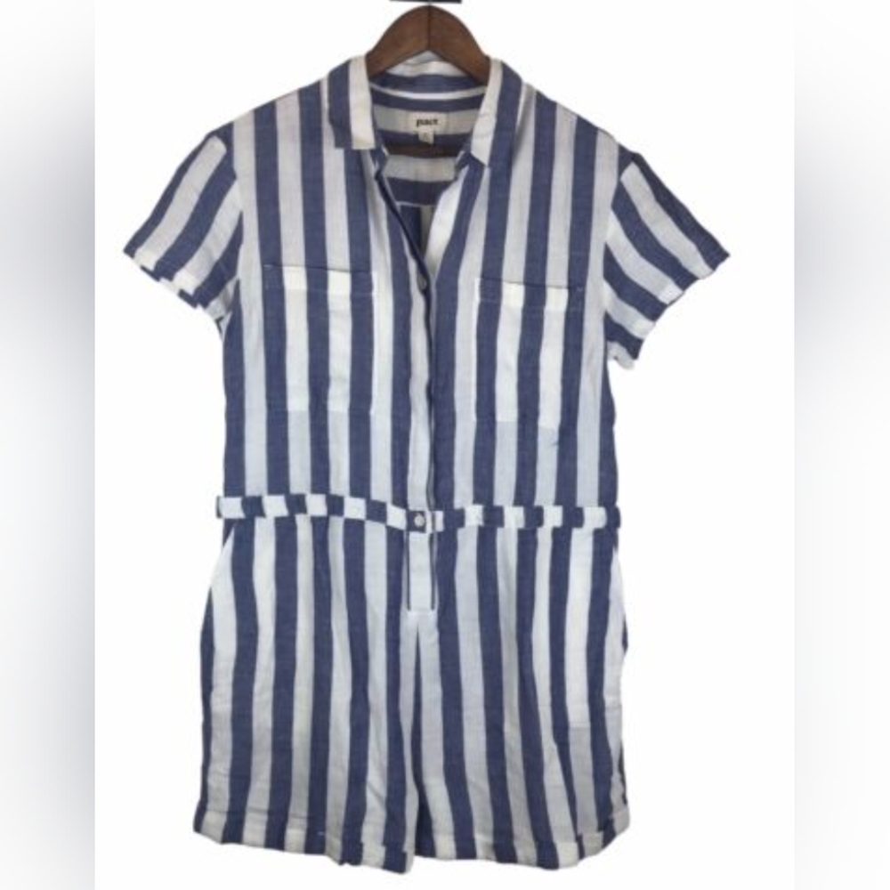 PACT Mariner Stripe The Harbour Romper Size Small
